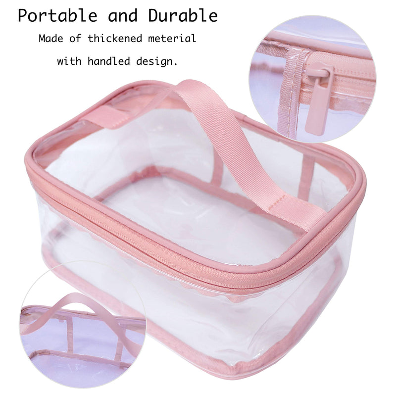 [Australia] - ANEMEL Toiletry Bag Makeup Cosmetic Clear Bag Portable Waterproof Transparent Travel Storage Pink 