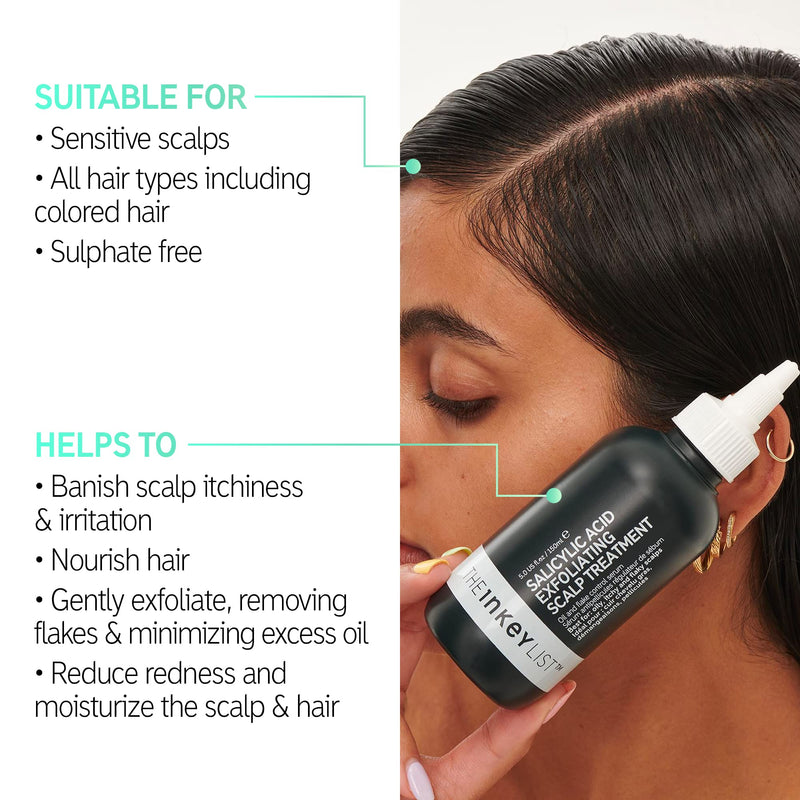[Australia] - The INKEY List 2% Salicylic Acid Exfoliating Scalp Treatment to Reduce Flakes Itchiness and Control Oiliness 150ml 
