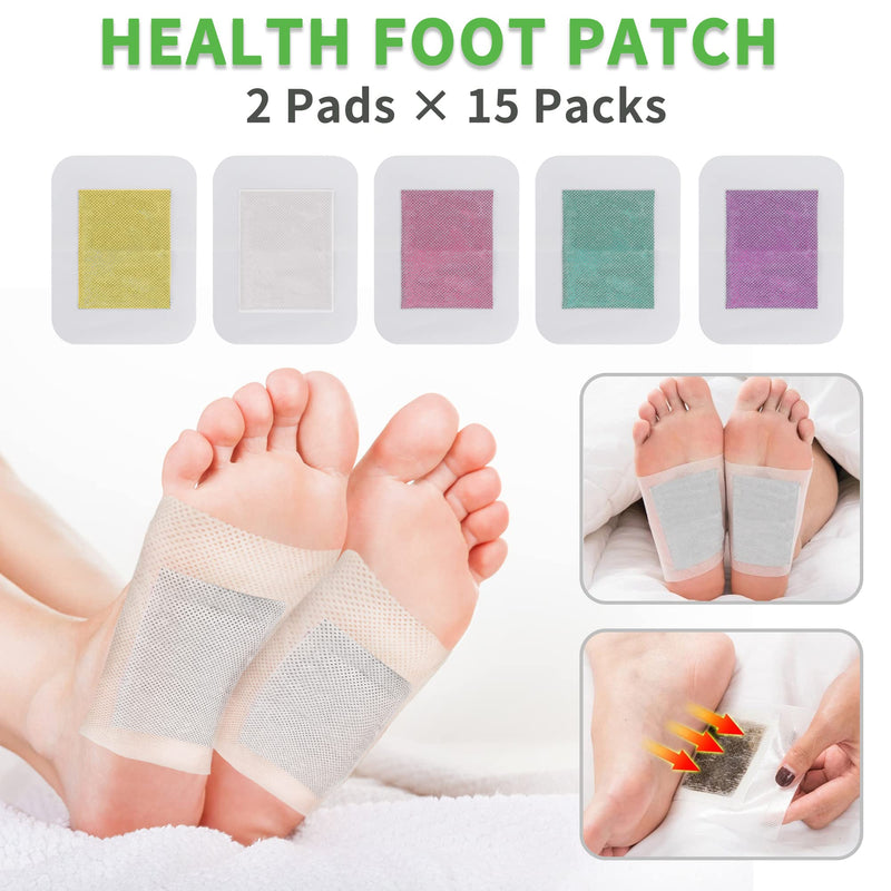 [Australia] - Detox Foot Patches 30pcs Deep Cleansing Foot Pads Ginger Foot Patch 100% Natural Ingredients Ginger Foot Patches for Remove Toxins Feet Relieve Stress & Improve Sleep 