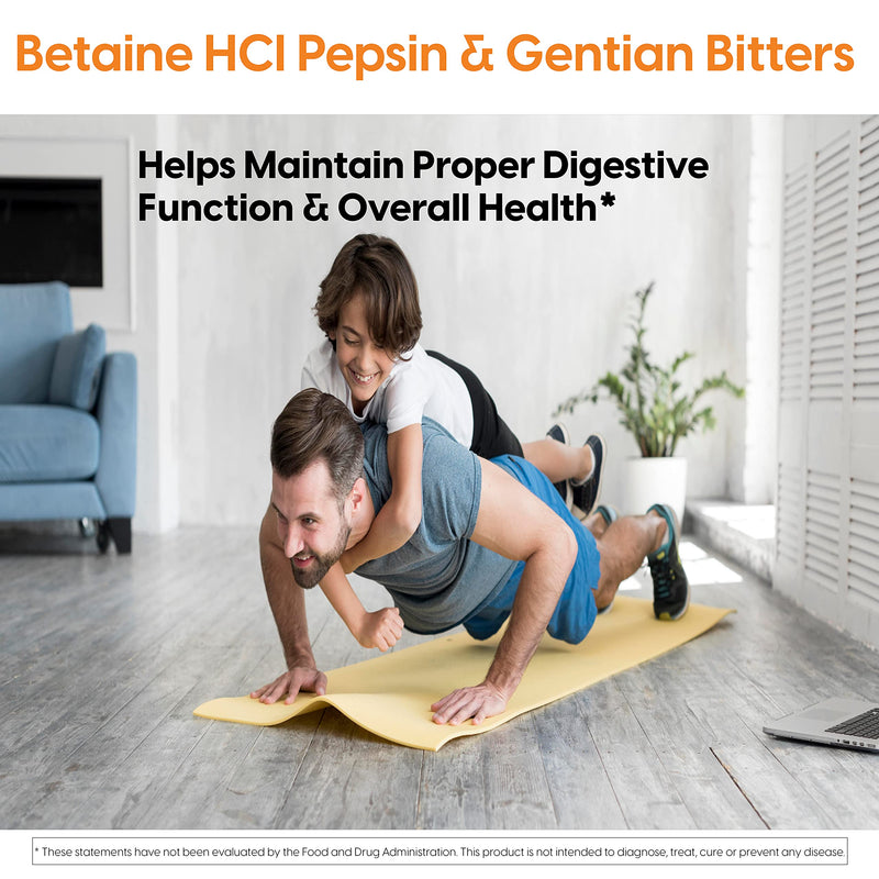 [Australia] - Doctor's Best Betaine HCI Pepsin & Gentian Bitters, Digestive Enzymes for Protein Breakdown & Absorption, Non-GMO, Gluten Free, 120 Caps, Original Version (DRB-00163) 