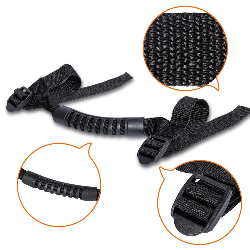 [Australia] - Beside_Auto 4 x Black Roll Bar Grab Handles Grip Handle For Wrangler YJ TJ JK JK JL JLU Sports Sahara Freedom Rubicon X & Unlimited 1995-2018 (Black) 