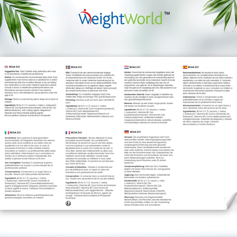 [Australia] - BCAA Tablets 1000mg - 180 Tablets (3 Months Supply) - 2:1:1 Branched Chain Amino Acid Supplement - Pre Workout Supplement for Men & Women - Vegan BCAA Supplement with Vitamins B6 & B12 - UK Made 