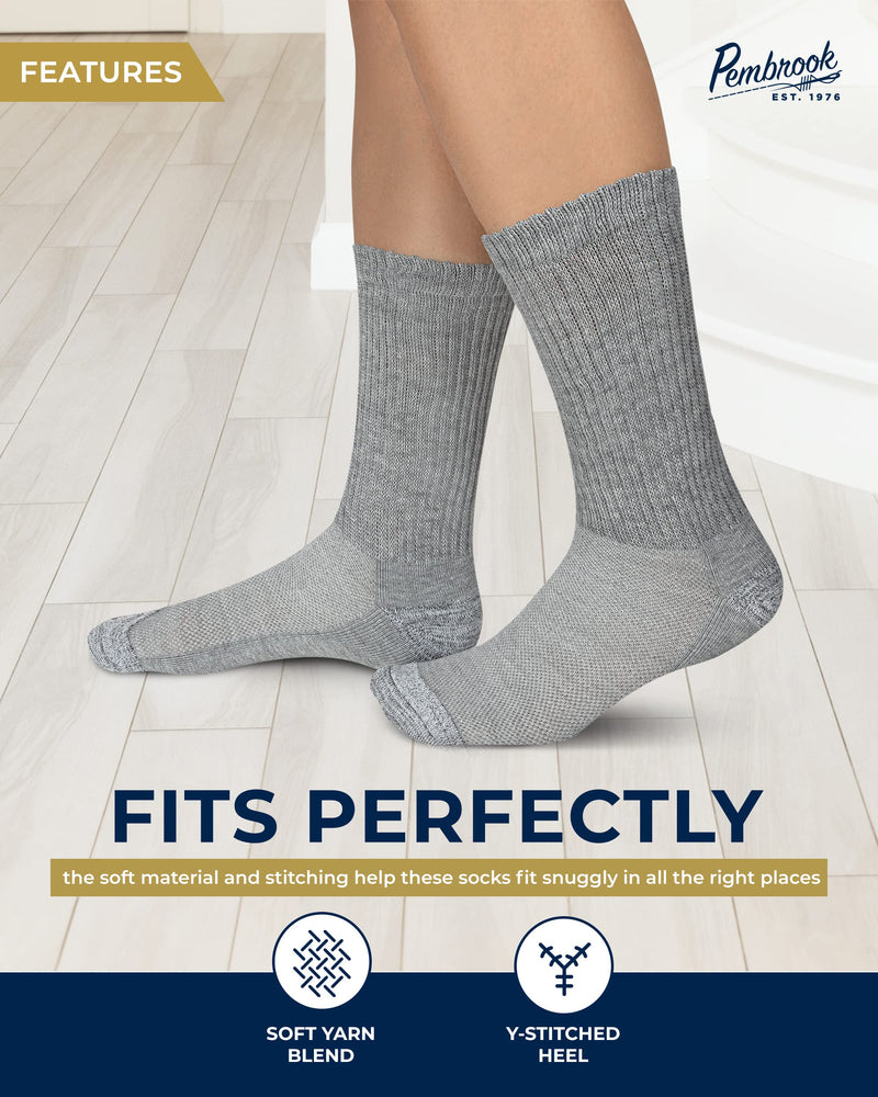 [Australia] - Pembrook Diabetic Socks for Men and Women - Non Binding Socks Women | Neuropathy Socks for Men and Neuropathy Socks for Women | Edema Socks for Diabetics Women | Diabetic Socks Women Medium 2 Black / 2 Grey / 2 White 