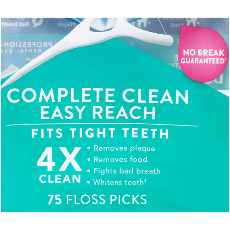 [Australia] - DenTek, Complete Clean Floss Picks 75 Floss Picks Pack of 3, 225 Count 75 Count (Pack of 3) 