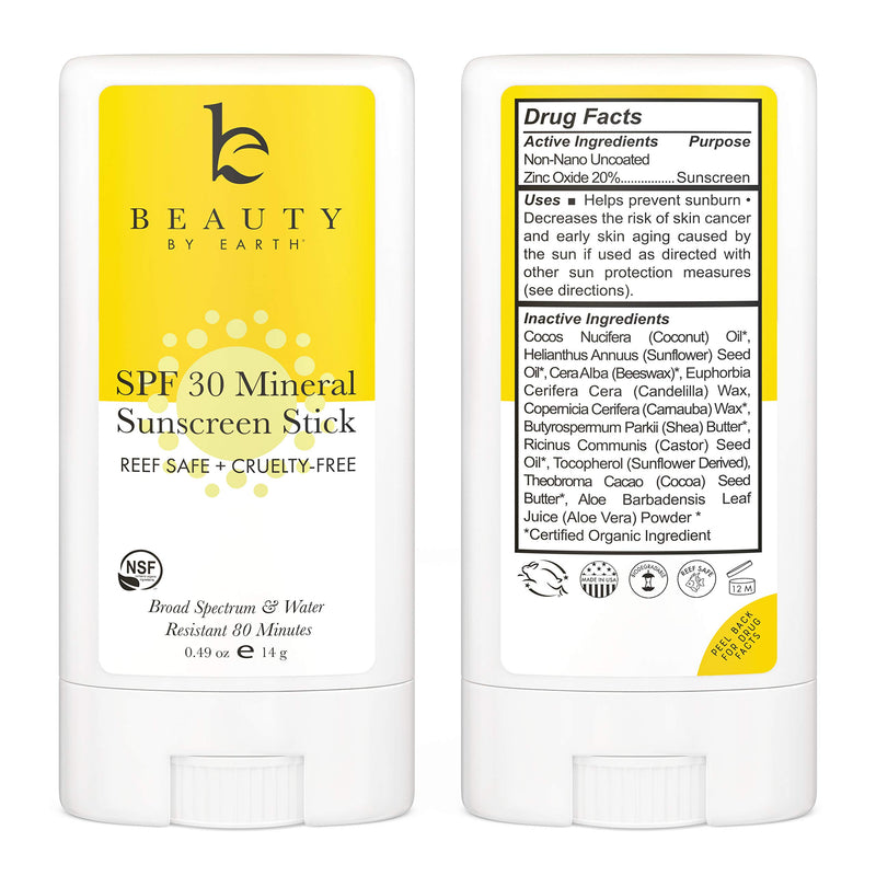 [Australia] - Mineral Sunscreen Stick - SPF 30 Zinc Oxide Sunscreen Lotion Stick Made with Organic Ingredients, Best Sun Protection Travel Sunscreen Face and Body, Reef Friendly Sunscreen, Water Resistant 