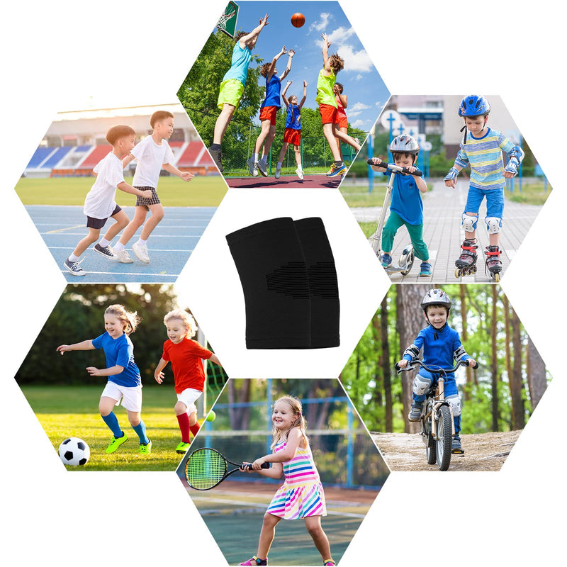 [Australia] - 2 Pairs Kids Knee Sleeve Kids Knee Brace Children Knee Support Kids Knee Compression Sleeve Child Knee Pads for Basketball, Volleyball, Sports, Gymnastics, Blue and Black (Small) Small 