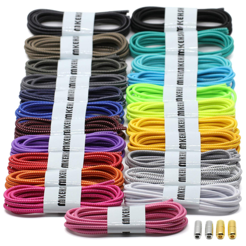 [Australia] - MKEHSH 2 Pairs Round Elastic String No Tie Shoe Laces with Metal Capsule Buckle 39"inches(100CM) 01 White 