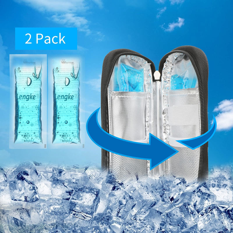 [Australia] - Insulin Travel Case with 2 Ice Packs - Travel Ice Pack for Diabetic Organize Supplies Diabetes Bags Insulated Cooling Bag by YOUSHARES (Black) B_black 