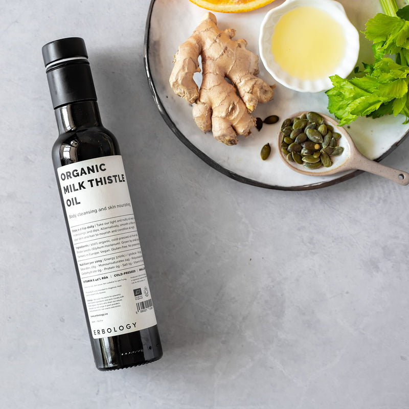 [Australia] - 100% Organic Milk Thistle Oil 250ml - Cold-Pressed - Premium Quality - High in Vitamin E - Detoxifying - Straight from Farm - Non GMO - No Additives or Preservatives - Recyclable Glass Bottle 