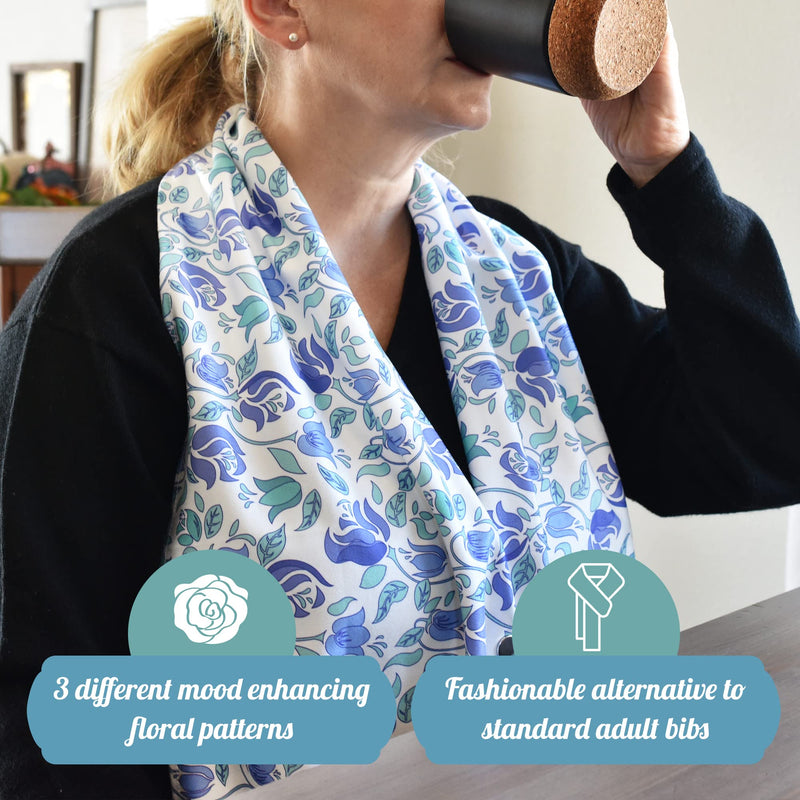 [Australia] - Celley 3 Pack Adult Bib Dining Scarf For Women, Washable Microsuede Material Fashionable Food Clothing Protectors 