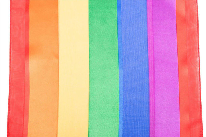 [Australia] - HatToSocks Chiffon Satin Scarf with Rainbow Stripes 