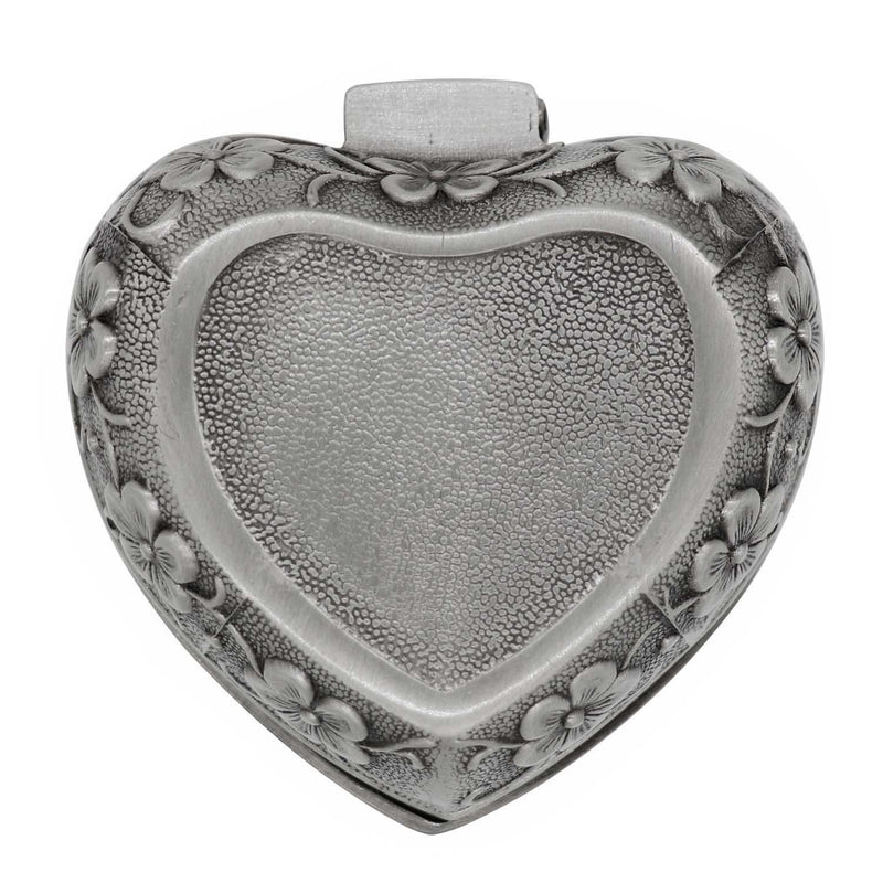 [Australia] - AVESON Classic Vintage Antique Heart Shape Jewelry Box Ring Small Trinket Storage Organizer Chest Christmas Gift, Silver 