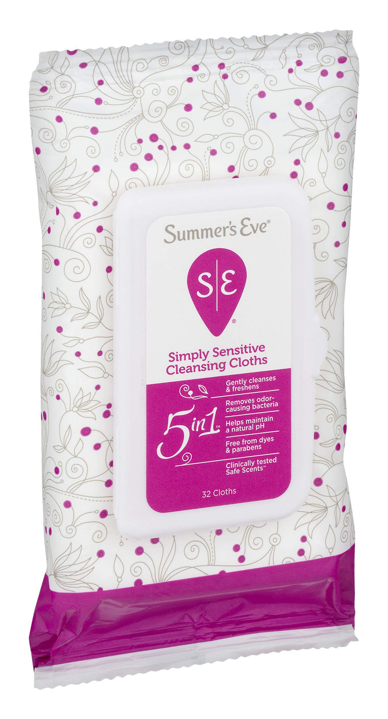 [Australia] - Summer's Eve Cleansing Wash | Simply Sensitive | 15 Ounce | Pack of 3 | pH-Balanced | Dermatologist w/Cleansing Cloths | Simply Sensitive |32 Count | Pack of 4 | pH-Balanced | Dermatologist 