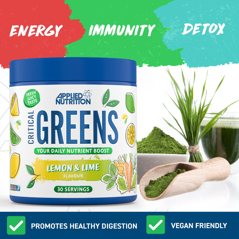 [Australia] - Applied Nutrition Critical Greens - Super Greens Powder, Boost Your Immune System with Superfood Nutrients, Vegan (150g - 30 Servings) (Apple Burst) Apple Burst 150 g (Pack of 1) 