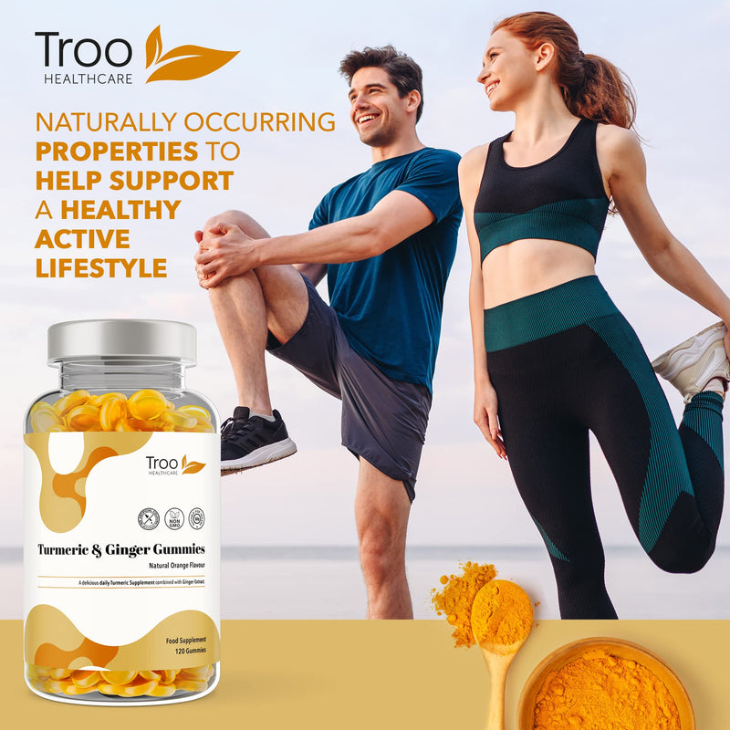 [Australia] - Turmeric Curcumin with Ginger - 120 Natural Orange Flavour Chewable Gummies - Delicious Daily High Strength Gummy Supplement for Adults - Non GMO - Vegan Friendly 