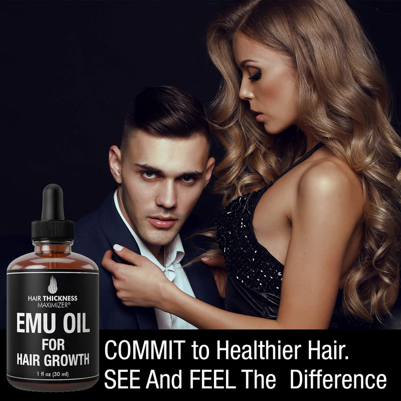 [Australia] - EMU Oil For Hair Growth by Hair Thickness Maximizer. Best Organic, Natural Oils Treatment with Omega 3,6,9. Stop Hair Loss Now. Hair Thickening Serum to Replenish Hair Follicles for Men and Women 1oz 1 Fl Oz (Pack of 1) 
