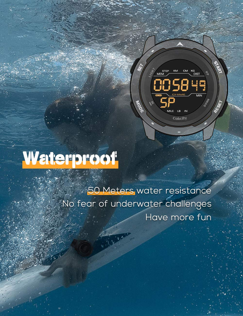 [Australia] - Digital Pedometer Sports Watches for Men with Counting Calories, Alarm, Waterproof, Super Light, Model: Mars 