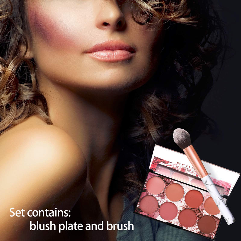 [Australia] - NewBang 8 Colors Blush Palette, Matte Mineral Blush Powder Bright Shimmer Face Blush,Contour and Highlight Blush Palette,Professional Facial Beauty Cosmetic Makeup Blush 