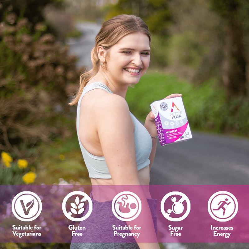 [Australia] - Active Iron Women with Active Multivitamin | 30 Iron Capsules & 30 Active Multivitamins | Iron Supplement | High Strength B Vitamins | Non-Constipating | 1-Month Supply 