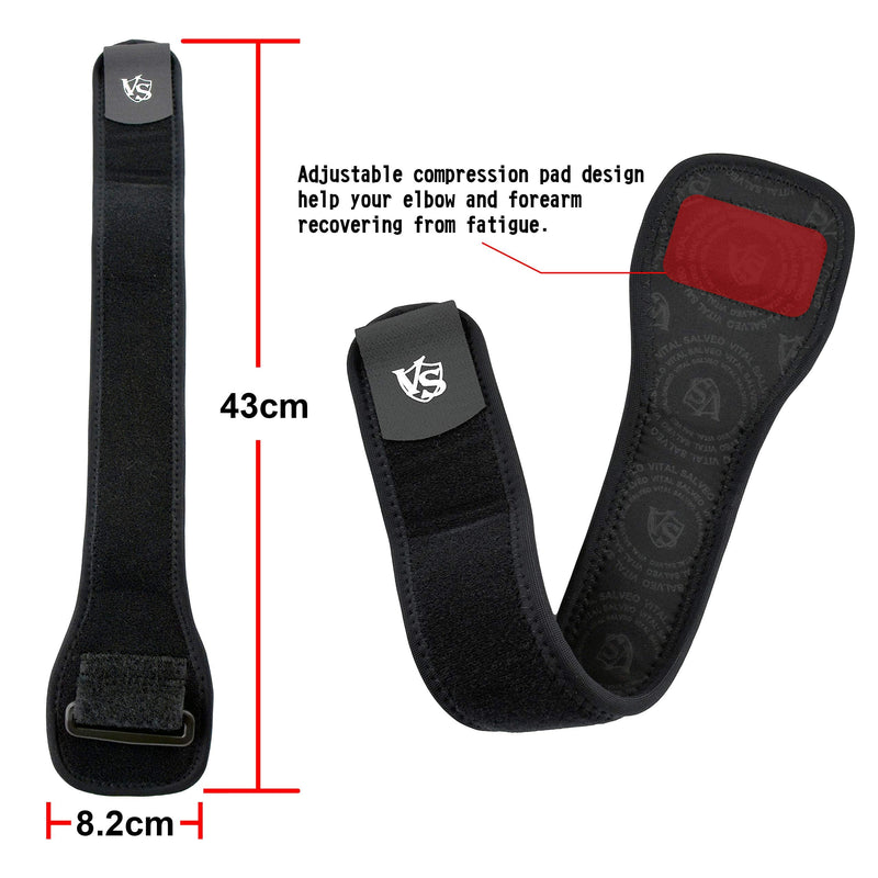 [Australia] - Vital Salveo-Germanium Compression Pad Elbow Brace/Support with Adjustable Strap-One Size (One size) 