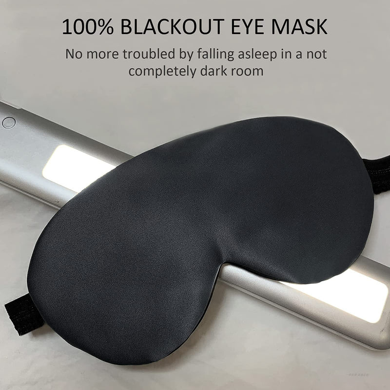[Australia] - Silk Eye Mask, 2 Pack Natural Silk Sleep Mask with Adjustable Strap and Ear Plugs, Eye Sleep Shade Cover, Blocks Light Sleeping Eye Mask for Women Men 
