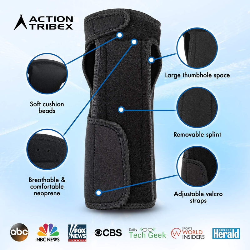 [Australia] - ACTION TRIBEX Night Sleep Support Wrist Brace - Carpal Tunnel & Wrist Pain Relief - Metal Splint & Cushioning Beads - U.S. Patent No. D938,049 S 