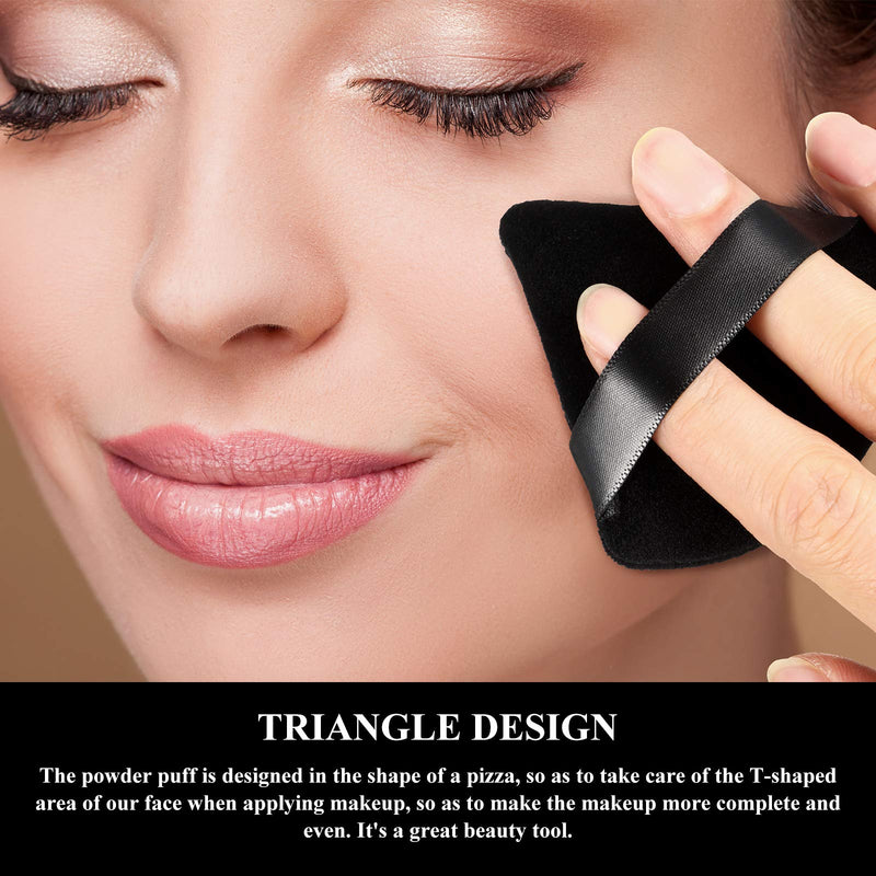 [Australia] - 12 Pieces Powder Puff Face Triangle Makeup Puff for Loose Powder Soft Body Cosmetic Foundation Sponge Mineral Powder Wet Dry Makeup Tool (Black and White) Black and White 