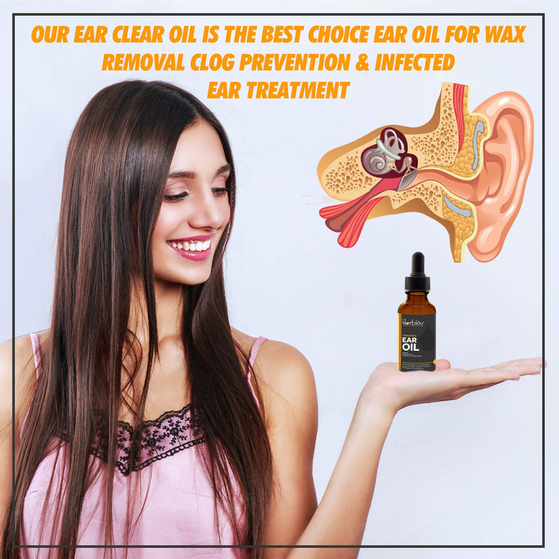 [Australia] - Organic Ear Oil for Ear Infections - Natural Eardrops for Infection Prevention, Swimmer's Ear & Wax Removal - Kids, Adults, Baby, Dog Earache Remedy - with Mullein, Garlic, Calendula, Made in USA 