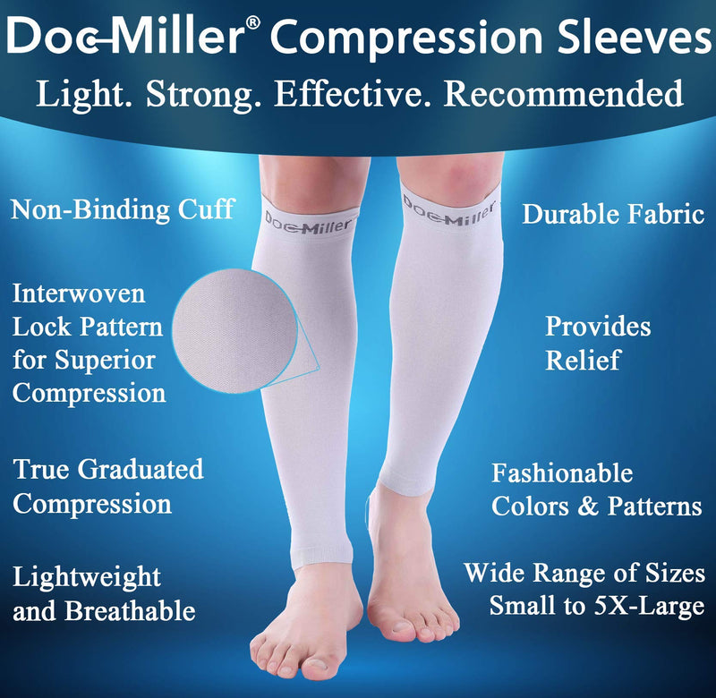 [Australia] - Doc Miller Calf Compression Sleeve Men and Women - 20-30mmHg Shin Splint Compression Sleeve Recover Varicose Veins, Torn Calf and Pain Relief - 1 Pair Calf Sleeves Grey Color - XX-Large Size Gray 