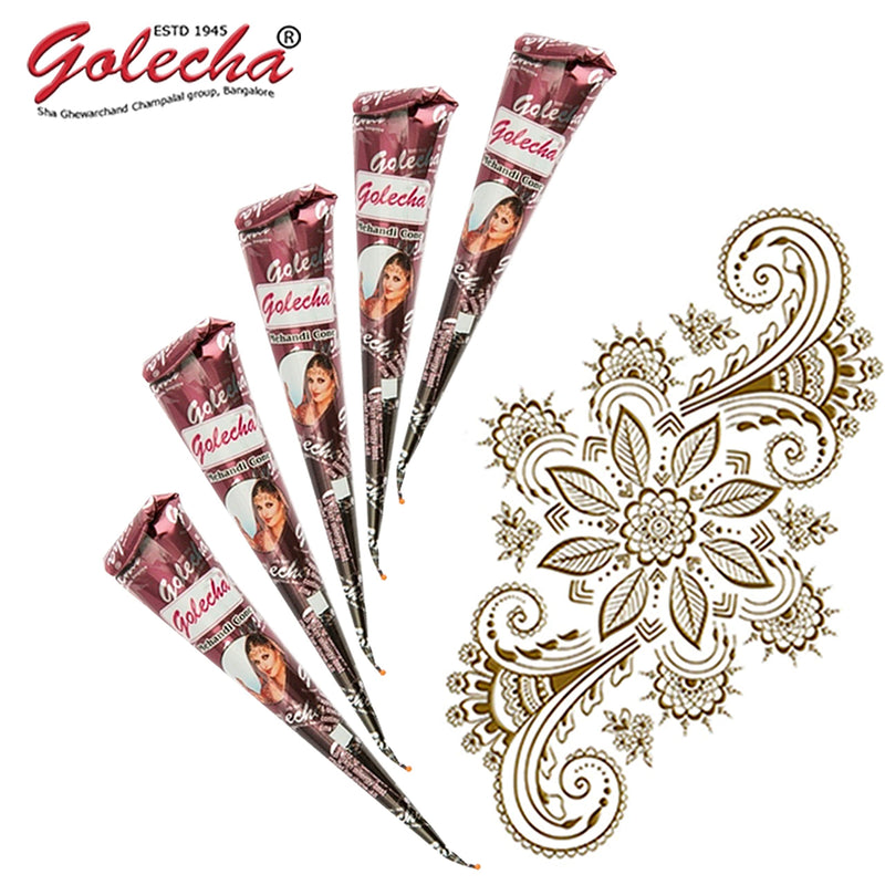 [Australia] - Golecha 12 Pack 100% Natural Ready to Use Henna Paste Hair Color Hair Dye Cones 