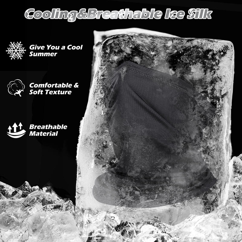 [Australia] - Cooling Neck Gaiter Mask with Filter UPF 50+ Sun Protection for Men and Women Black 