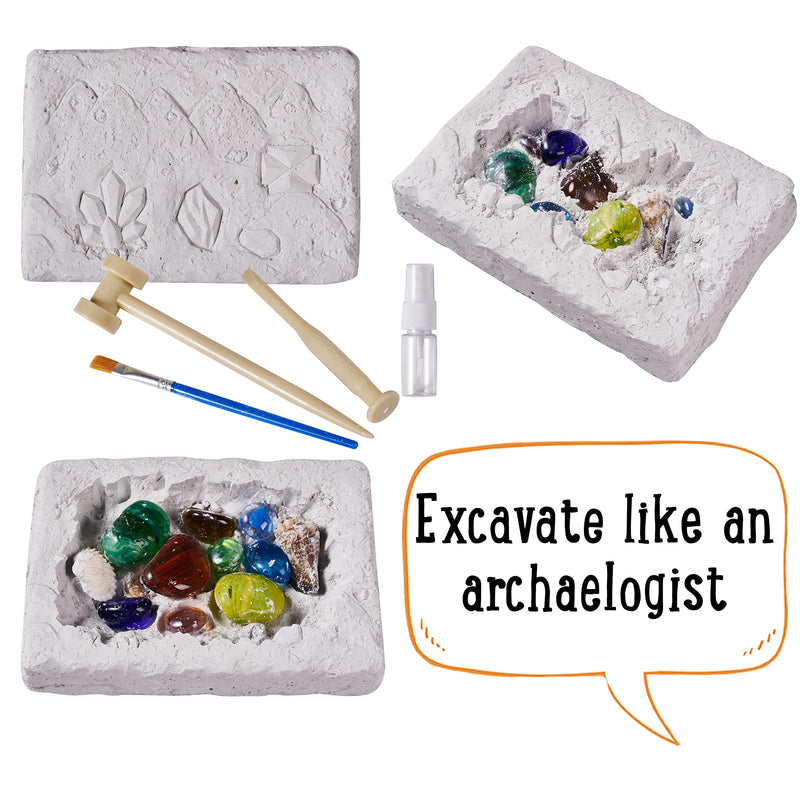[Australia] - Jaques of London Gemstone Dig Kit | Girls Toys Age 3 4 5 6 | Gem Stones Set for Kids | Gem Dig Kit | Since 1795 
