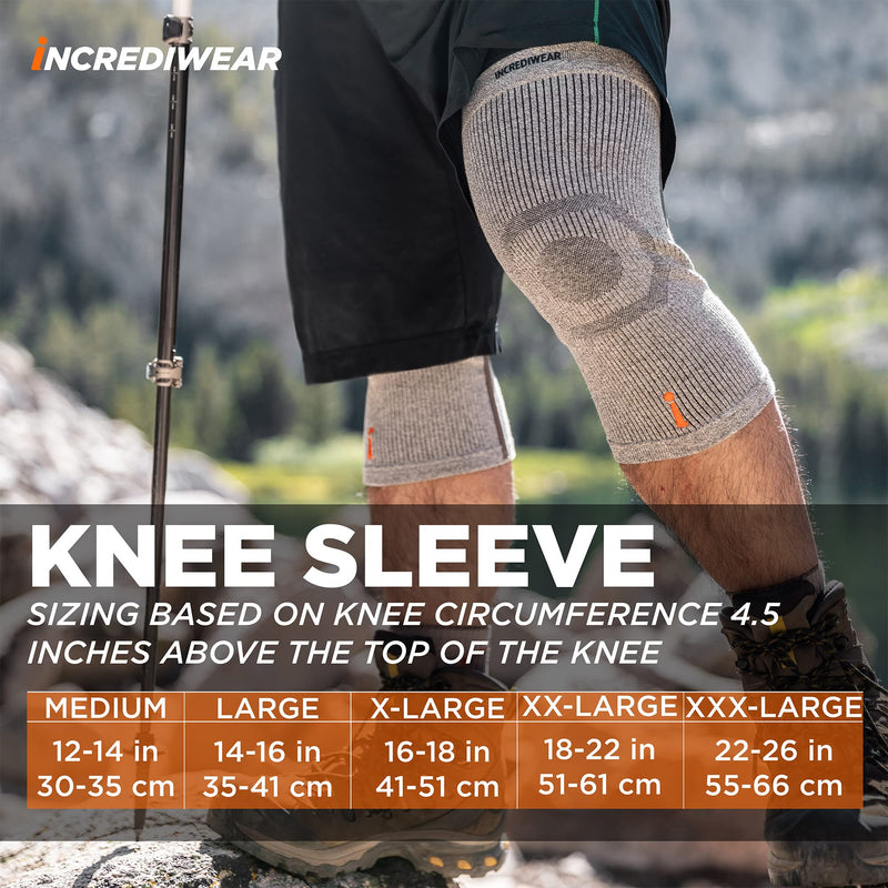 [Australia] - Incrediwear Knee Sleeve – Knee Braces for Knee Pain, Joint Pain Relief, Swelling, Inflammation Relief, and Circulation, Knee Support for Women and Men, Fits 14”-16” Above Kneecap (Black, Large) Black 