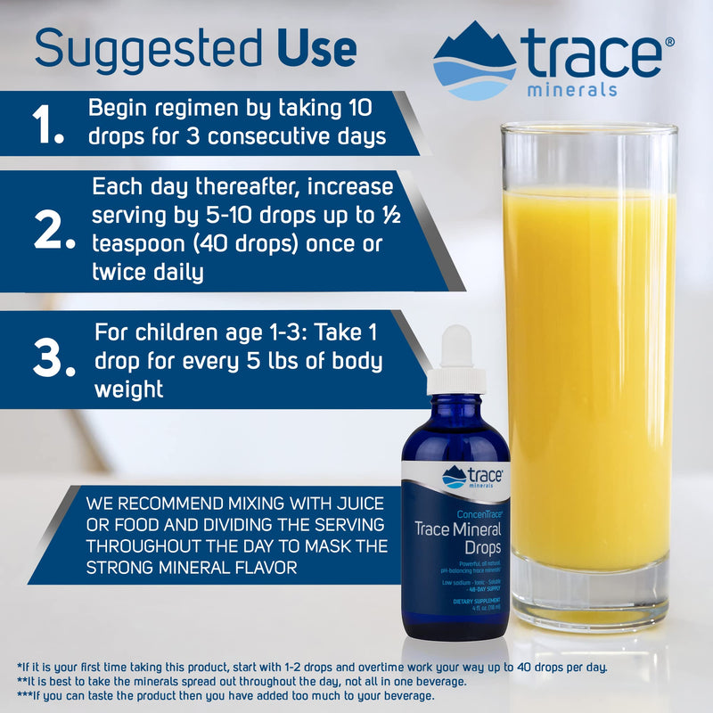 [Australia] - Concentrace Trace Mineral Drops 4 oz Glass Bottle | pH Balancing, 72 High Absorption Ionic Trace Minerals, Magnesium, Chloride, Potassium, Hydration, Electrolyte, Performance, Energy, No Sugar, Vegan 4 Fl Oz (Pack of 1) 