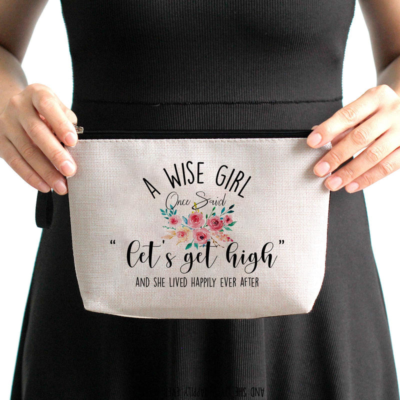 [Australia] - Marijuana Makeup Bag- Let’s Get High-Weed Gifts, Pot Gifts, Stoner Gifts, Hemp Gifts, Pot Quotes, Funny Makeup Bag Stash Bag, Cosmetic Pouch, Travel Case 