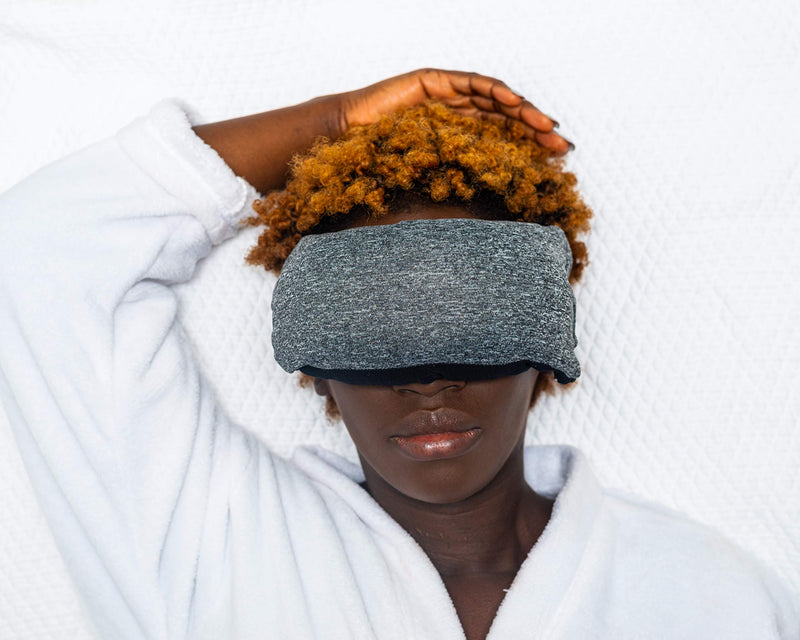 [Australia] - Idan Med Spa Lavender Eye Pillow, Washable, Comfortable Over The Head, Hot and Cold Therapy for Yoga, Relaxation, Sleeping, Blue and Gray. 