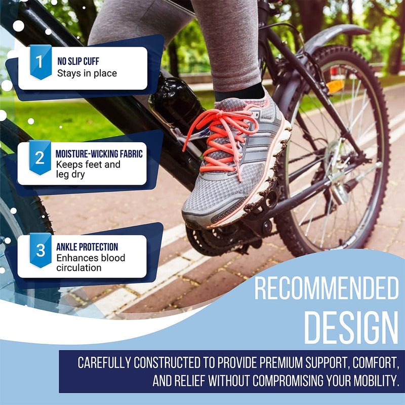 [Australia] - SB SOX Compression Ankle Brace (Pair) – Great Ankle Support That Stays in Place – For Sprained Ankle and Achilles Tendon Support – Perfect Ankle Sleeve for Sports, Any Use Solid - Black Medium 
