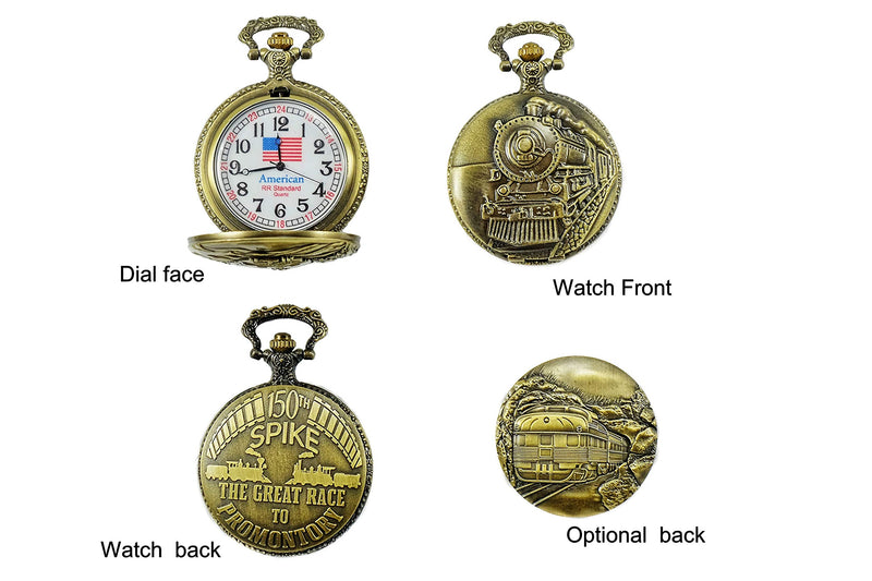 [Australia] - North American Railroad Approved, Railway Regulation Standard, Historical Train Pocket Watch"150th Aniversary USA" Japanese Movement"Steam Engine #"1" (of 5 Watch Collection) 