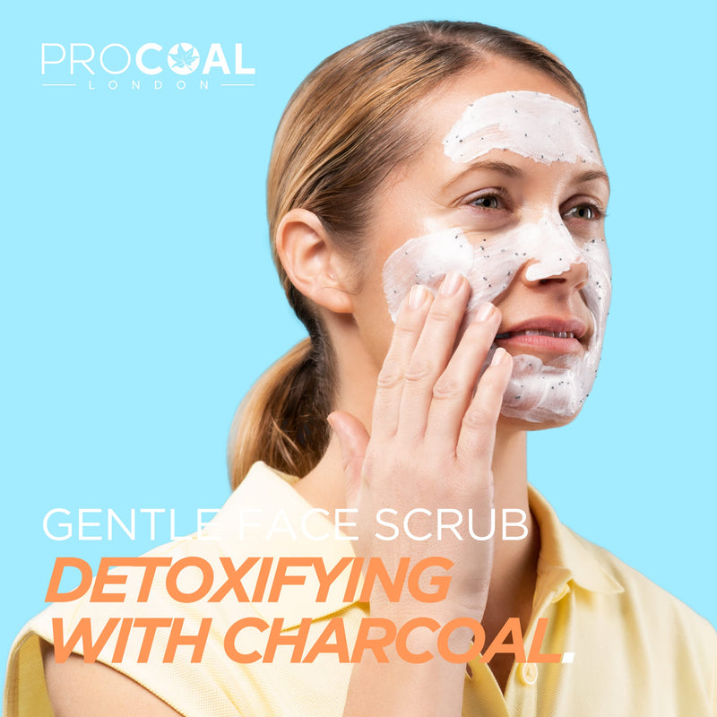 [Australia] - Face Scrub, Premium Exfoliating Charcoal Face Scrub 70ml by PROCOAL - Instantly Reveals Skin's Natural Radiance, Exfoliating Scrub & Charcoal Face Wash Combined For Men & Women - Made in UK 