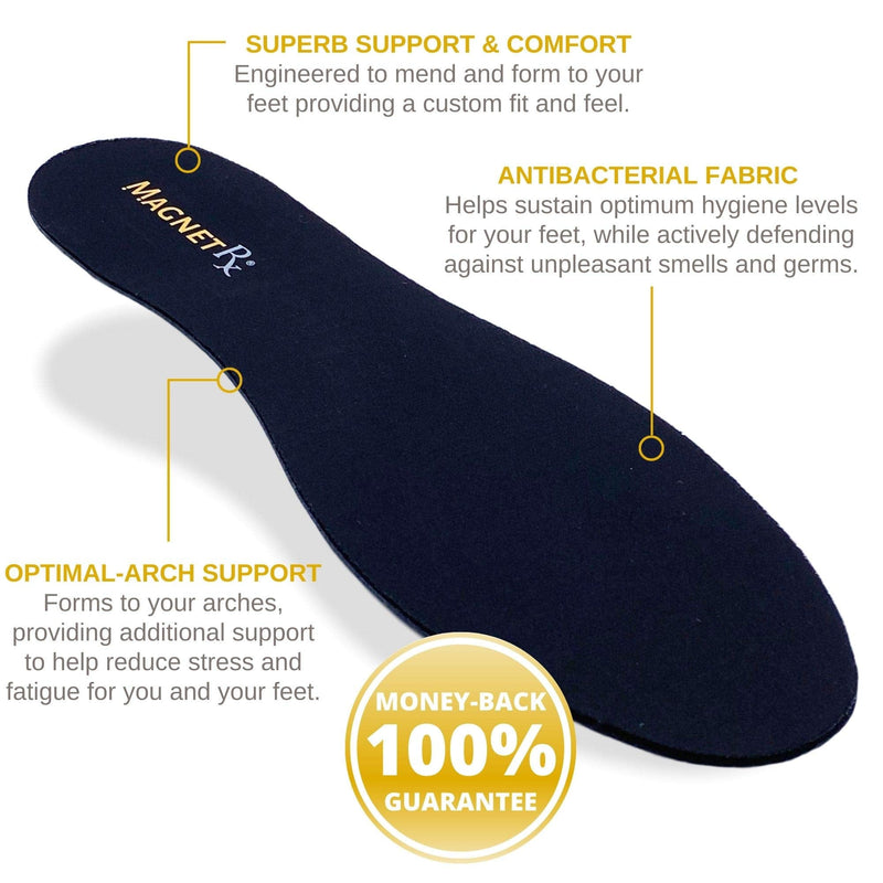 [Australia] - MagnetRX® Magnetic Therapy Shoe Insoles - Gel Comfort Magnetic Shoe Inserts with Magnets - Foot Orthotics Magnetic Insoles for Plantar Fasciitis & Pain Relief (Men’s: US 7-12 / EU 41-46) Men’s: US 7-12 / EU 41-46 