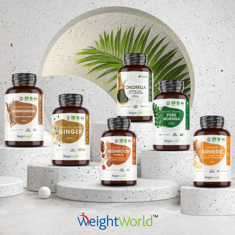 [Australia] - Organic Mushroom Complex 8 - 1000mg – 180 Vegan Mushroom Capsules - 8 Mushrooms Blend (Lion's Mane, Reishi, Chaga, Cordyceps, Shitake, Oyster, Maitake, Coprius) with Turmeric & Ginger – Non-GMO 
