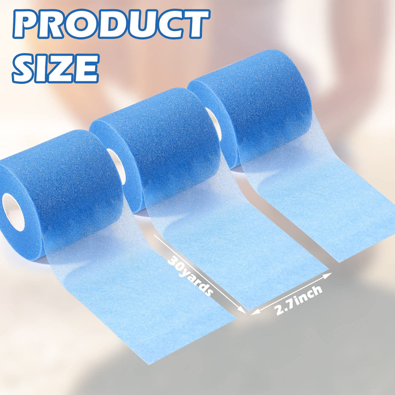 [Australia] - 4 Pieces Foam Underwrap Athletic Foam Tape Sports Pre Wrap Athletic Tape for Ankles Wrists Hands and Knees(Blue,2.75 Inches x 30 Yards) Blue 2.75 Inch x 30 Yards 