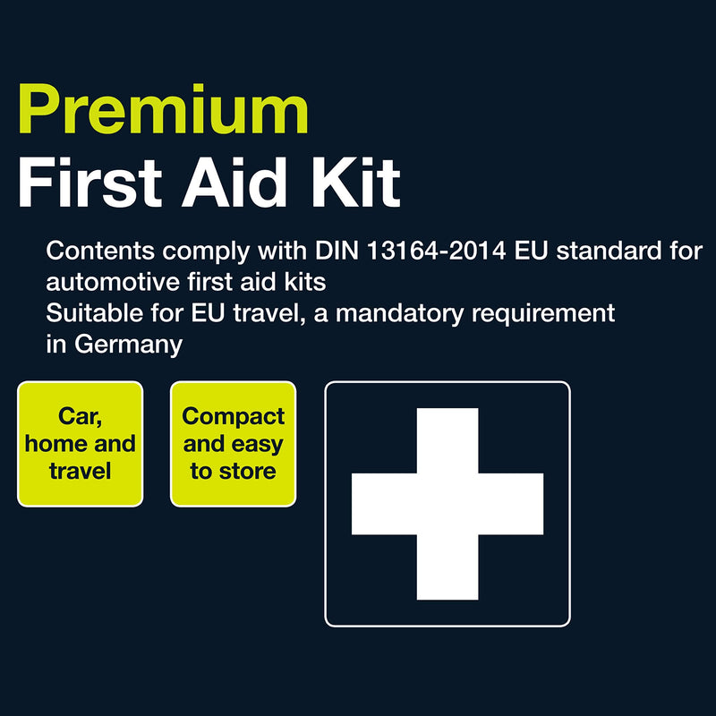 [Australia] - Sakura DIN First Aid Kit SS5418 - Zipped Bag, Comprehensive Kit Ideal for EU Travel - Meets EU Automotive Standards 