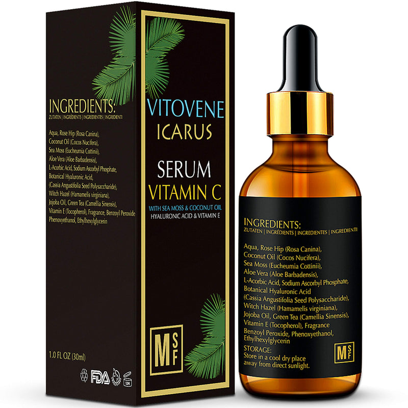 [Australia] - ADVANCED VITAMIN C and Hyaluronic Acid Serum | Luxurious Caribbean SEA MOSS & COCONUT OIL | Anti Ageing Rejuvenation | Collagen Boost Plumper, Firmer, Visibly Vitalised Skin | Vegan 