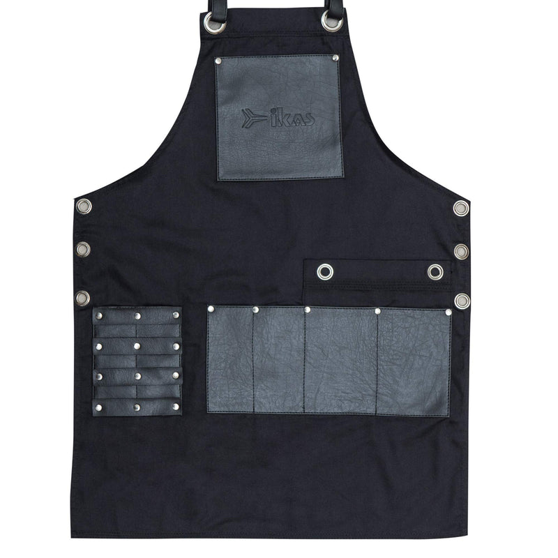 [Australia] - IKAS Apron bib Canvas Professional -Barbers Hairstylists Salon or other professional Workers-multi use- Adjustable with 8 Pockets - 22"WX30"L-Durable Premium Quality- Men and Women 