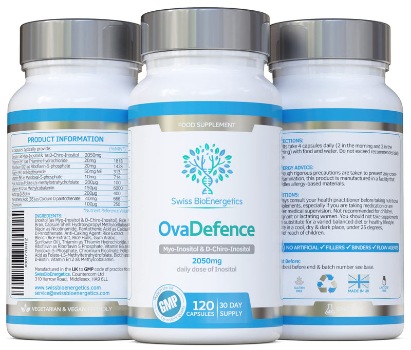 [Australia] - OvaDefence - Inositol 2050mg Daily dose, 120 Capsules, 30 Days Supply � Inositol with Folate, Chromium & Balanced Methylated B Vitamins � Exclusively Manufactured in The UK 