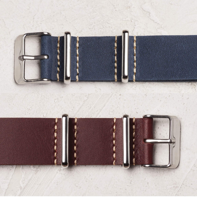 [Australia] - Benchmark Basics Leather Watch Band - Crazy Horse Oiled Leather One-Piece Watch Straps for Men & Women - Choice of Color & Width - 18mm, 20mm, 22mm or 24mm Black 