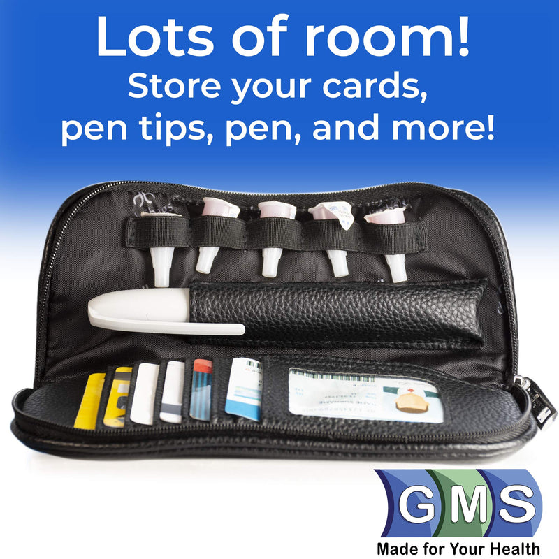 [Australia] - Dittibags Diabetes Travel Case - Insulin Pen Case and Wallet for Daily Essentials - Holds One Pen, Five Pen Tips, Photo ID, and Credit Cards with Two Additional Pockets! (Black) Black 