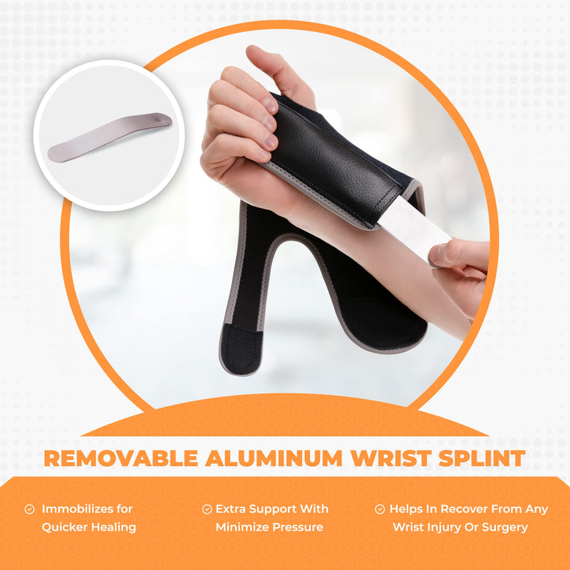 [Australia] - SNUG360 Wrist Brace with Splint - Adjustable & Breathable Wrist Brace for Carpal Tunnel, Tendonitis, Arthritis, Sprain & Fracture, Removable Aluminum Splint for Wrist Support, Left Hand, OR Right Hand (Right Hand) 