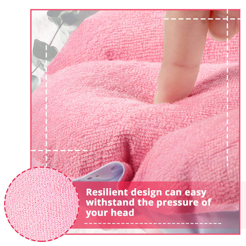 [Australia] - 3 Pieces Inflatable Bath Pillow with Suction Cups, Terry Cloth Covered Bath Pillow Shell Shape Bathtub Spa Pillow Comfortable Soft Bath Cushion, Neck Support for Bathtub, Hot Tub (Pink, Green, White) Pink, Green, White 